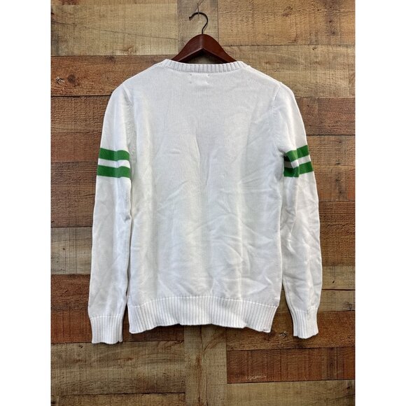 Pink Pineapple Pawleys Island White Sweater With Pink Crab & Green Stripes - Picture 5 of 7